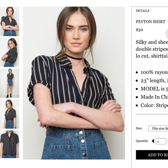 Brandy Melville Tops - Brandy Melville Peyton Top
